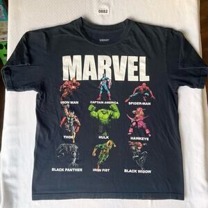 Marvel Men’s Short Sleeve T-shirt size M, Navy Blue, Iron Man, Captain America